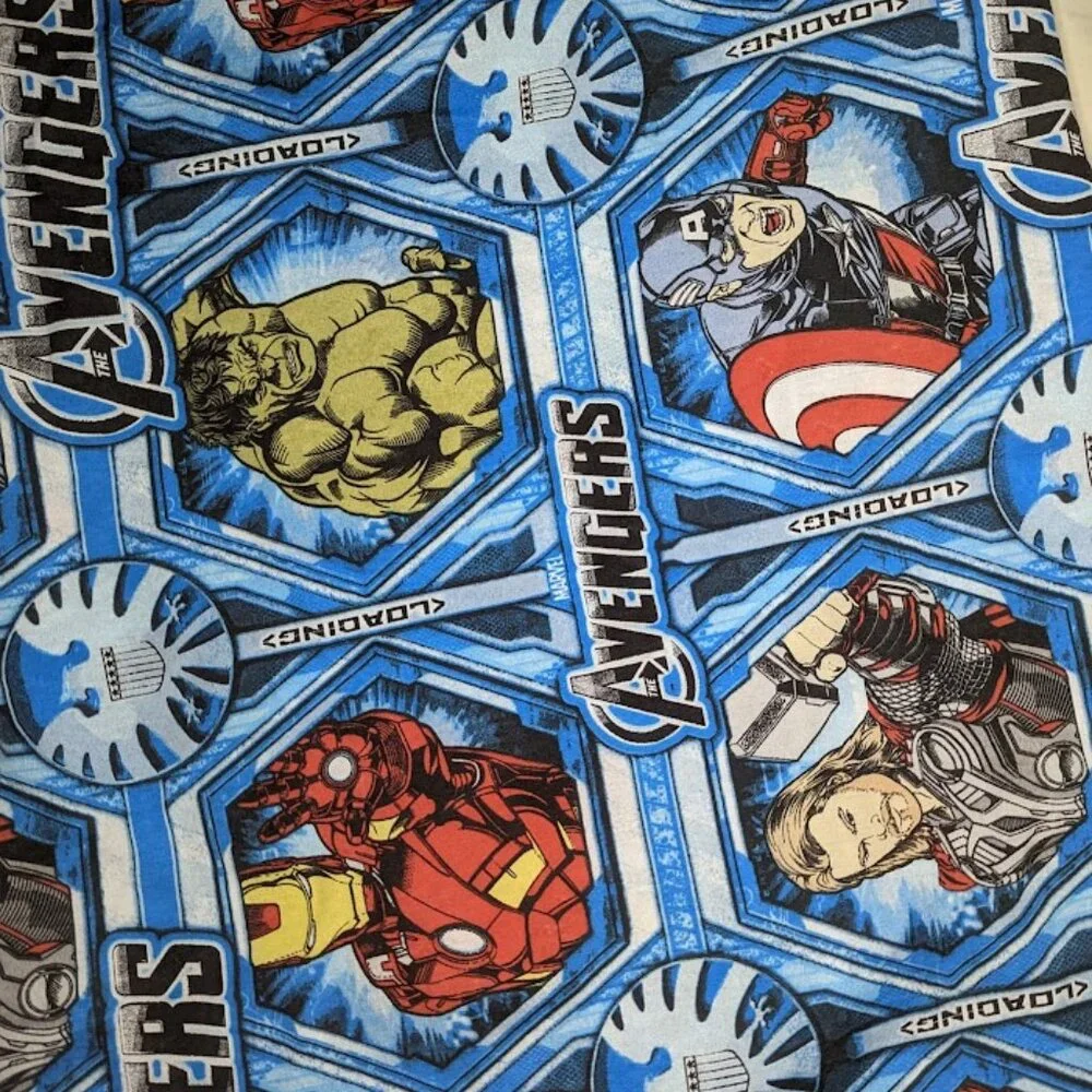 Retro Marvel avengers Blue Print twin flat sheet